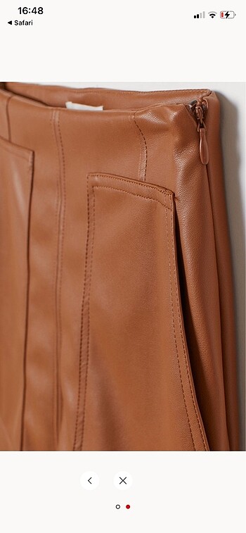 H&M H&M DERİ KAHVERENGİ SIFIR MİNİ ETEK
