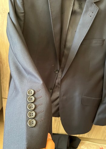 Düğmeli lacivert Erkek Takım Ceketi - Görsel 2