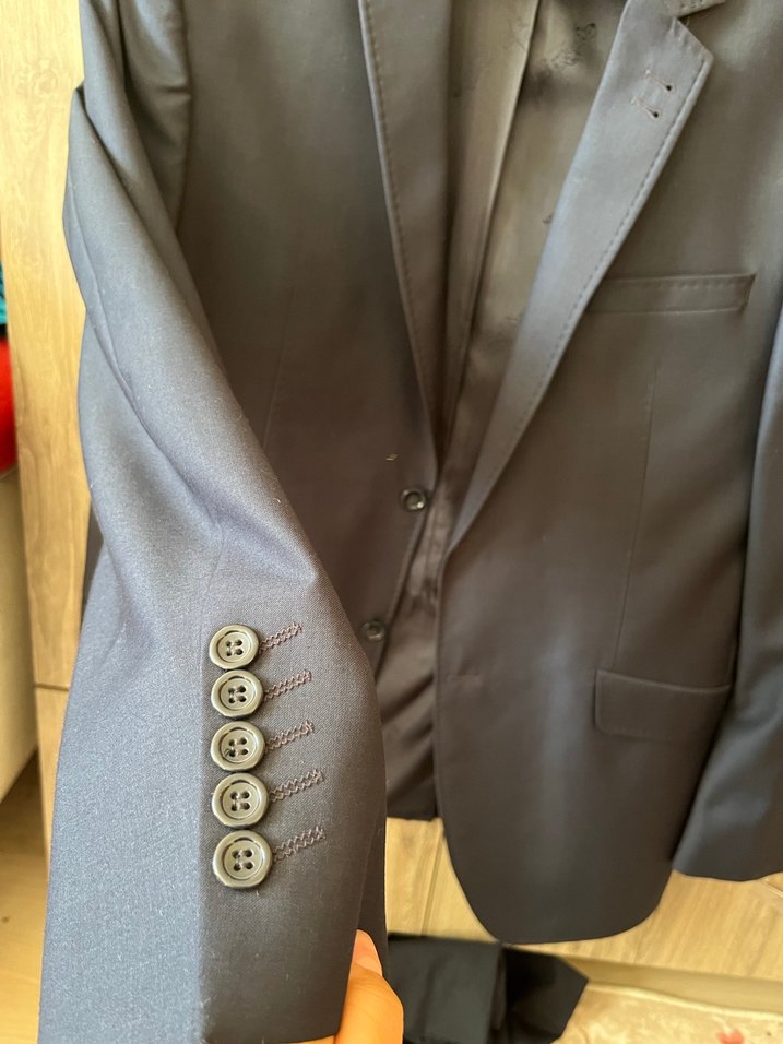 Düğmeli lacivert Erkek Takım Ceketi - Görsel 2