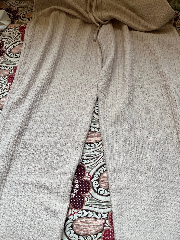 Kadın Gri Keten Pilili Rahat Pantolon - Görsel 2