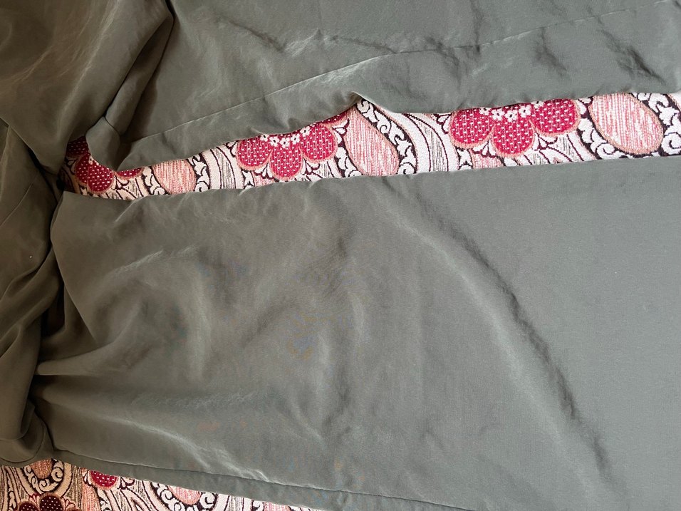 Kadın haki Saten Rahat Kesim Pantolon - Görsel 3