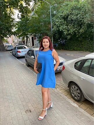 Zara Mavi Kısa Elbise