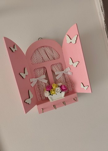 Pembe Kelebekli Duvar Dekoru Anahtarlık