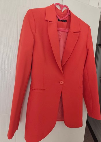 38 Beden nar çiçeği Düğmeli Kadın Blazer Ceket