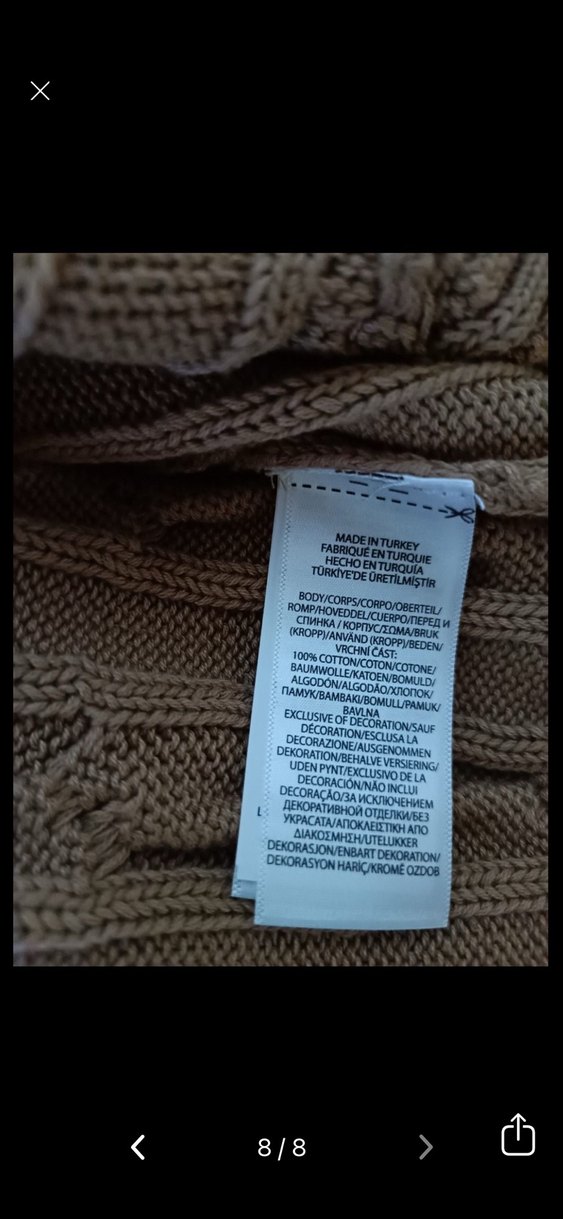 Orjinal Polo Ralph Lauren Örgülü Kahverengi Yarım Fermuarlı Kaz - Görsel 5