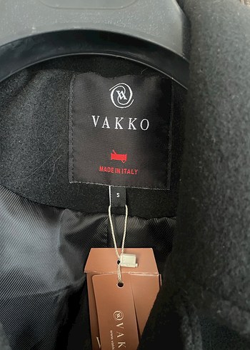 Orijinal Vakko Siyah Çift Düğmeli Kaban - Görsel 4