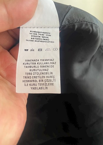 Orijinal Vakko Siyah Çift Düğmeli Kaban - Görsel 5