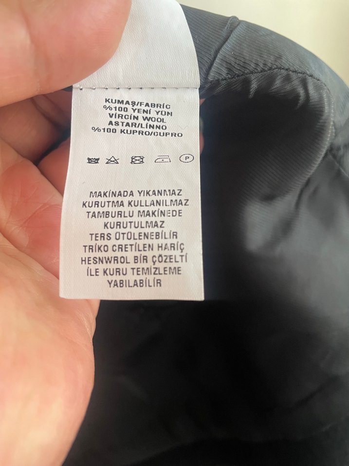 Orijinal Vakko Siyah Çift Düğmeli Kaban - Görsel 5