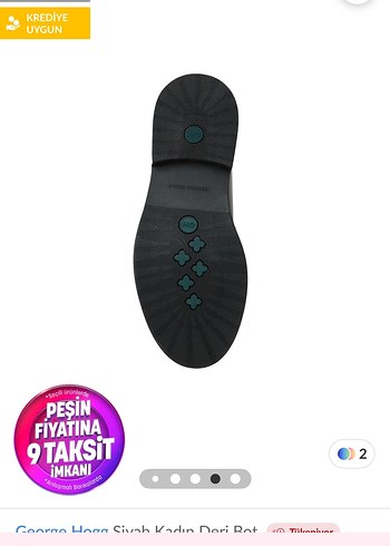 George Hogg Siyah Kadın Deri Bot, Kalın Topuklu, Minimalist - Görsel 10