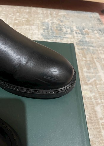 George Hogg Siyah Kadın Deri Bot, Kalın Topuklu, Minimalist - Görsel 6