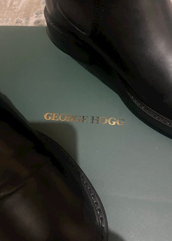 George Hogg Siyah Kadın Deri Bot, Kalın Topuklu, Minimalist - Görsel 4