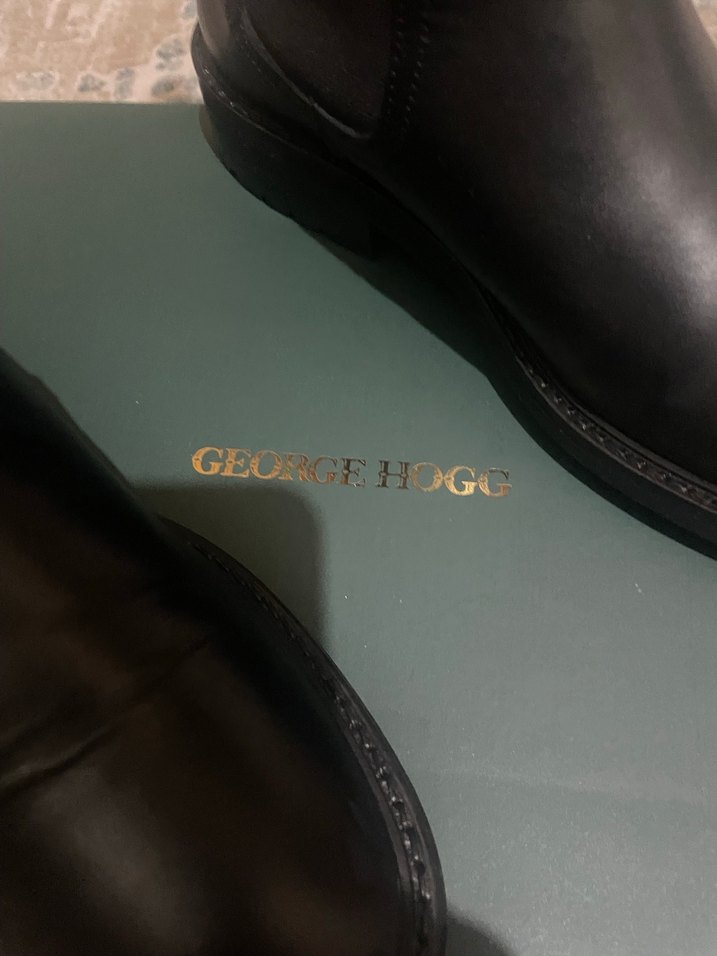 George Hogg Siyah Kadın Deri Bot, Kalın Topuklu, Minimalist - Görsel 4