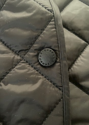 Barbour Kadın Siyah Düğmeli Orta Boy Jacket - Görsel 8