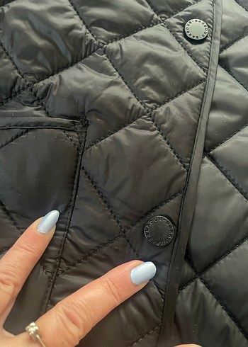 Barbour Kadın Siyah Düğmeli Orta Boy Jacket - Görsel 6