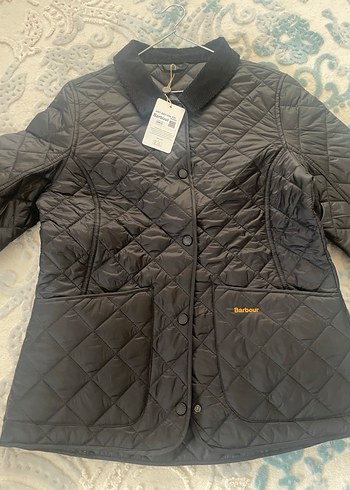 Barbour Kadın Siyah Düğmeli Orta Boy Jacket - Görsel 9