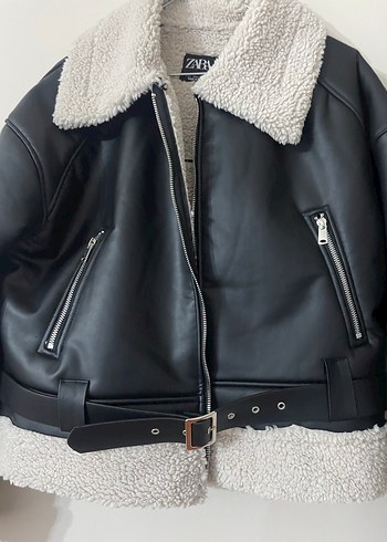 Orjinal Zara  Deri Biker Ceket - Görsel 4
