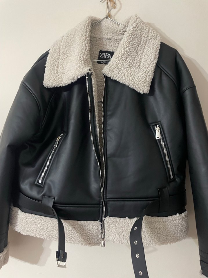 Orjinal Zara  Deri Biker Ceket - Görsel 3