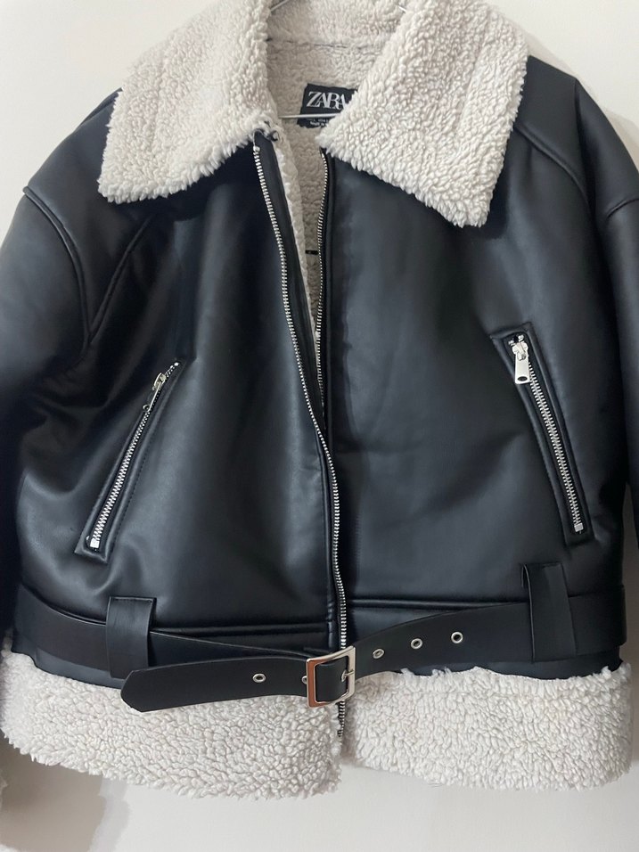 Orjinal Zara  Deri Biker Ceket - Görsel 4