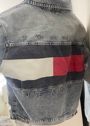 Orjinal Tommy Düğmeli Mavi Denim Ceket S - Görsel 3