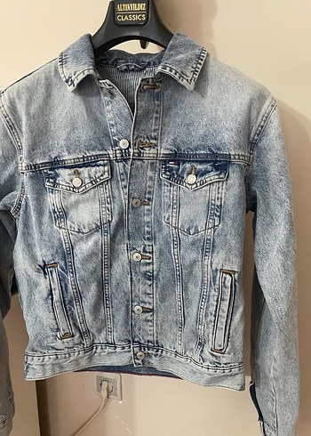 Orjinal Tommy Düğmeli Mavi Denim Ceket S - Görsel 6