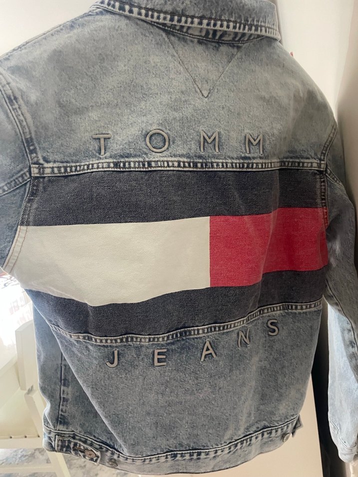 Orjinal Tommy Düğmeli Mavi Denim Ceket S - Görsel 3