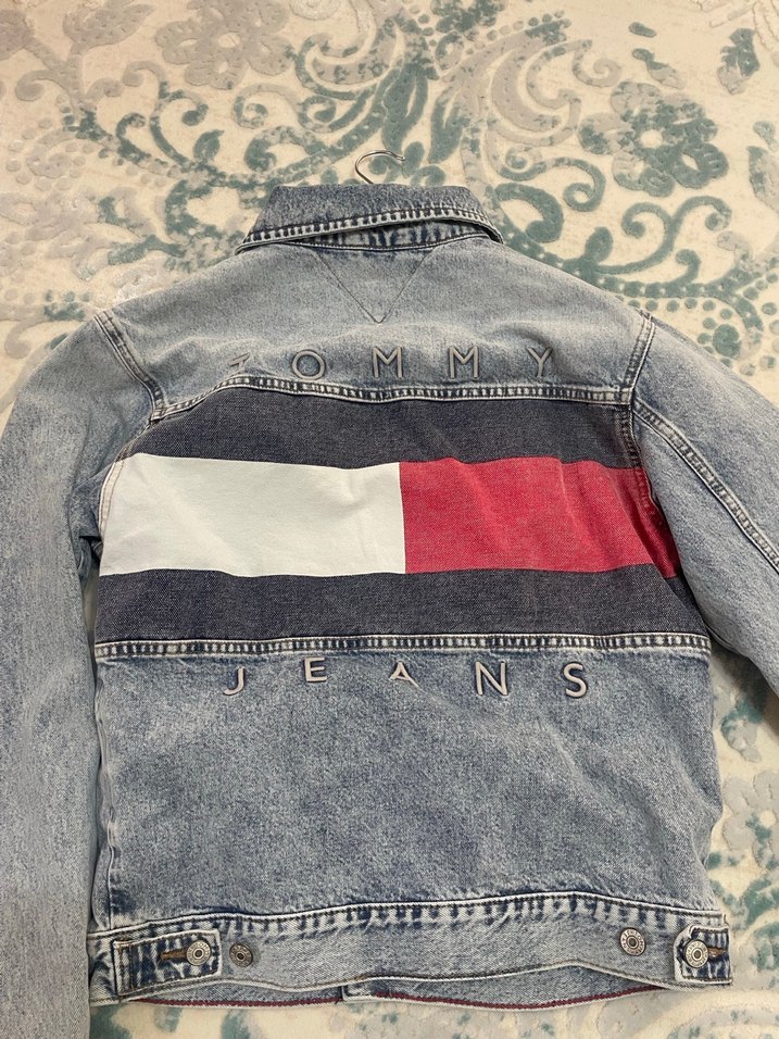 Orjinal Tommy Düğmeli Mavi Denim Ceket S - Görsel 2