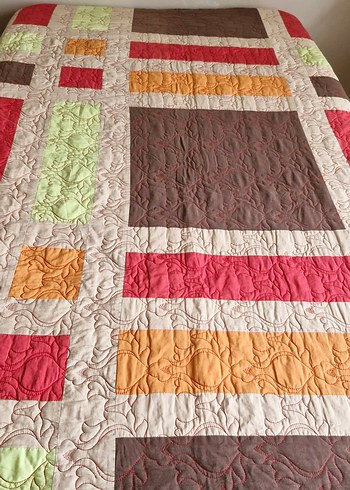 Çok Renkli Modern patchwork örtü mevsimlik ince yorgan