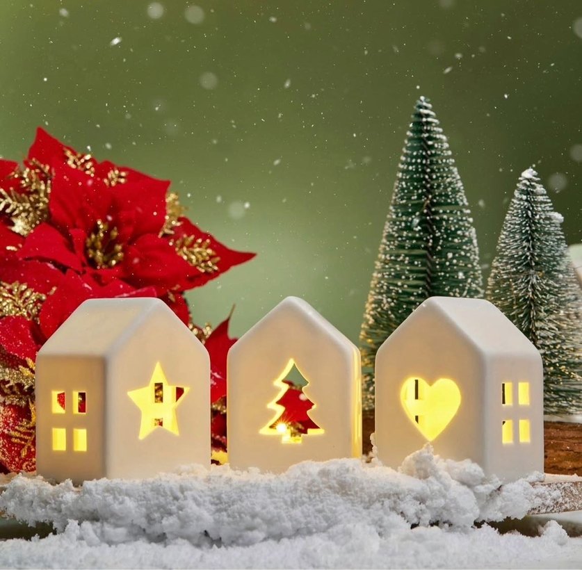 Ledli ışıklı yeni yıl evleri - Görsel 3