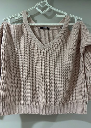 Pembe V Yaka Kadın Kazak - Görsel 2