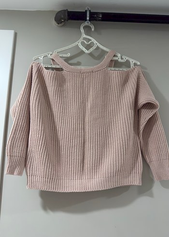 Pembe V Yaka Kadın Kazak - Görsel 4