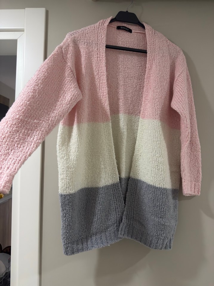 Pastel Renkli Örgü Kadın Hırka - Görsel 2