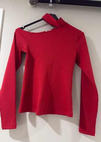 Kırmızı Yarım Balıkçı Yaka Triko Kadın Kazak - Görsel 2