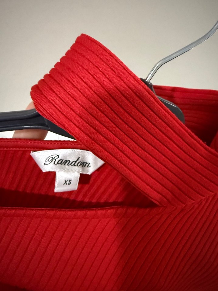 Kırmızı Yarım Balıkçı Yaka Triko Kadın Kazak - Görsel 4