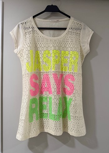 Dantelli Baskılı Tişört - Görsel 3