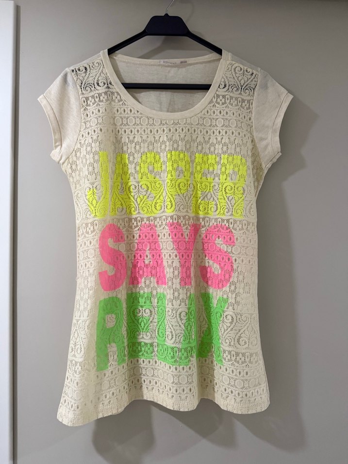 Dantelli Baskılı Tişört - Görsel 3