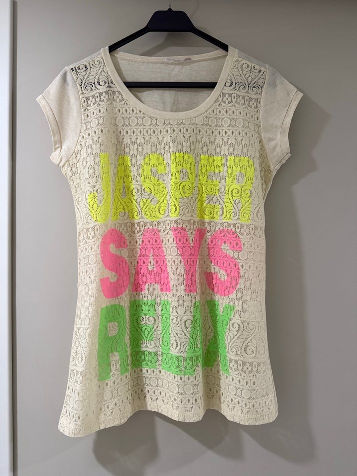 Dantelli Baskılı Tişört - Görsel 2