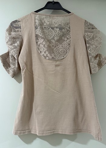 Bej Dantel Detaylı  Kadın Bluz - Görsel 6