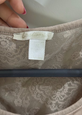 Bej Dantel Detaylı  Kadın Bluz - Görsel 3