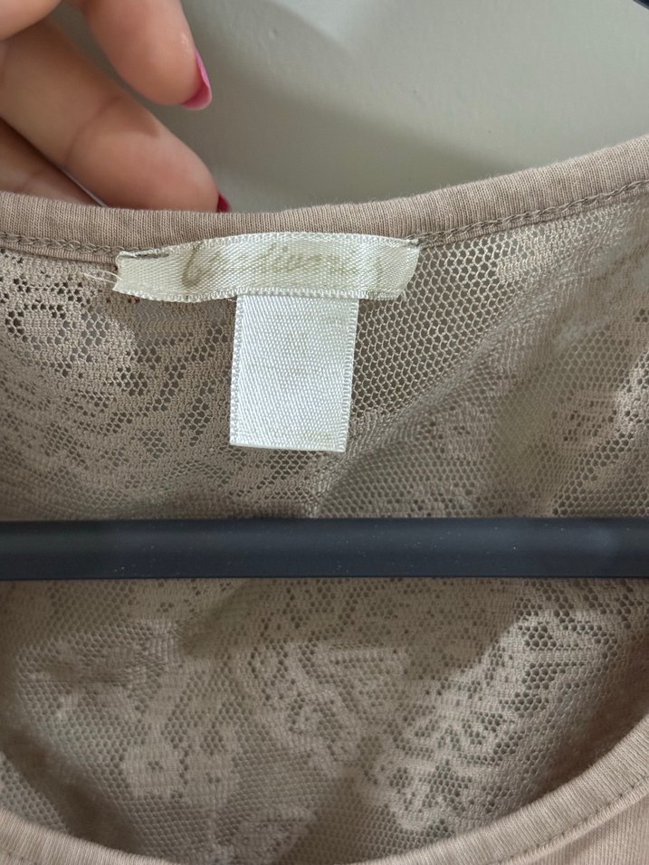 Bej Dantel Detaylı  Kadın Bluz - Görsel 3