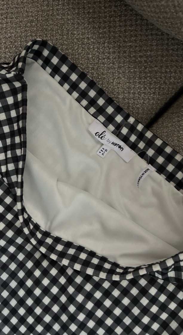 Gri Ekose Volanlı Midi Mini Etek - Görsel 2