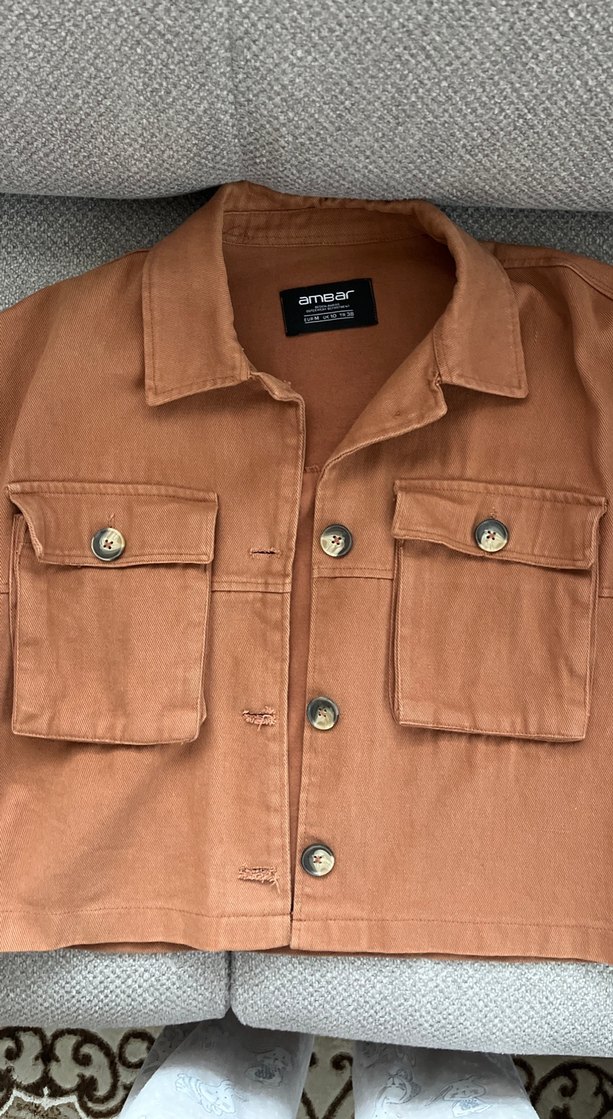 Düğmeli Kahverengi Kadın Ceket - Görsel 3