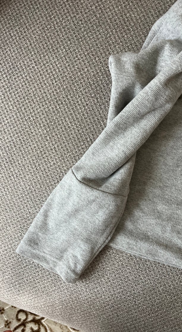 Kadın Gri Yarım Fermuarlı Sweatshirt - Görsel 3