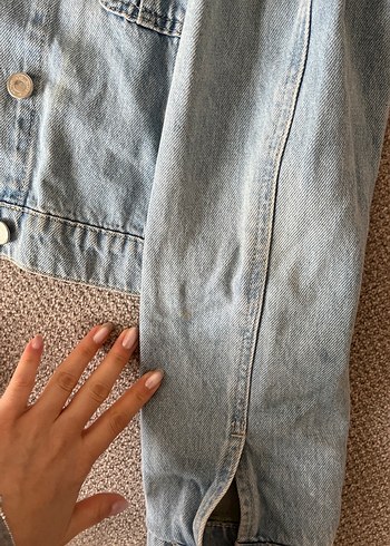 Nakışlı Düğmeli Kadın Kot Ceket - Görsel 7