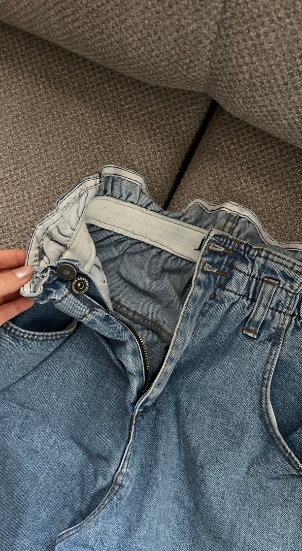 Mavi Loose Fit Midi Kot Pantolon - Görsel 3