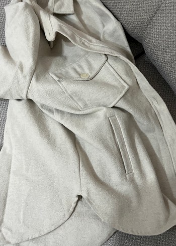 Gri Düğmeli Keten Kadın Gömlek - Görsel 5