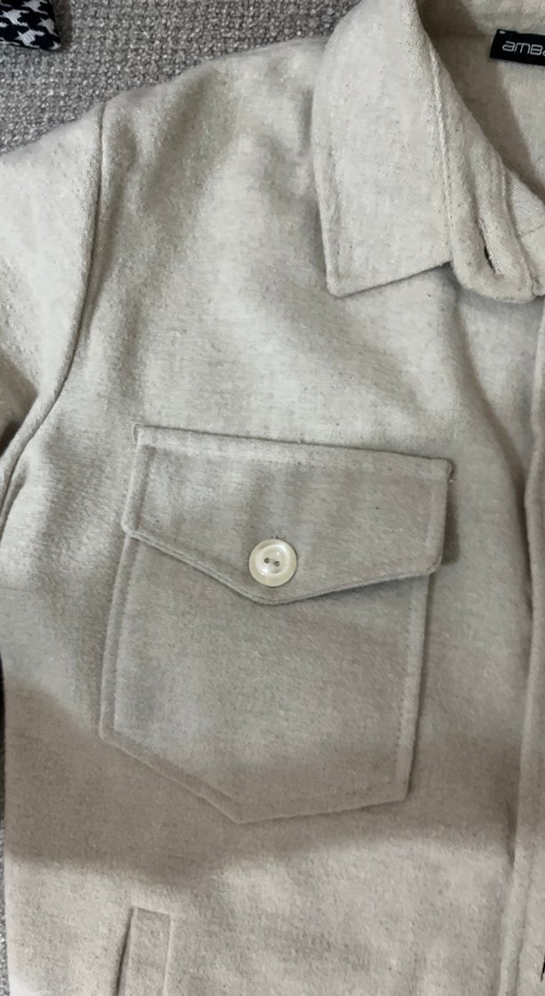 Gri Düğmeli Keten Kadın Gömlek - Görsel 2