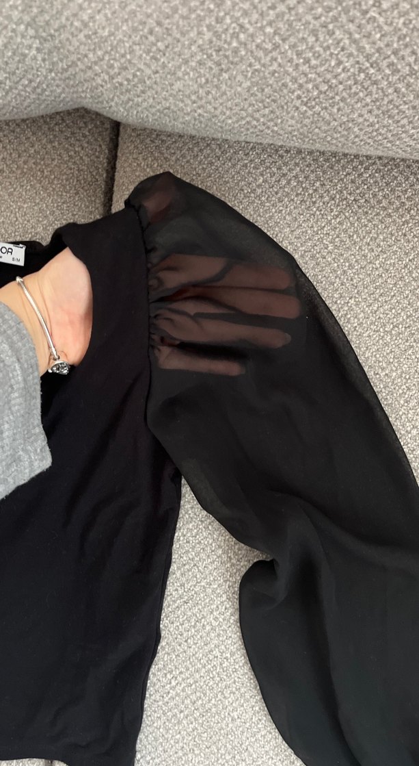 Siyah Uzun Kollu Kadın Bluz - Görsel 2