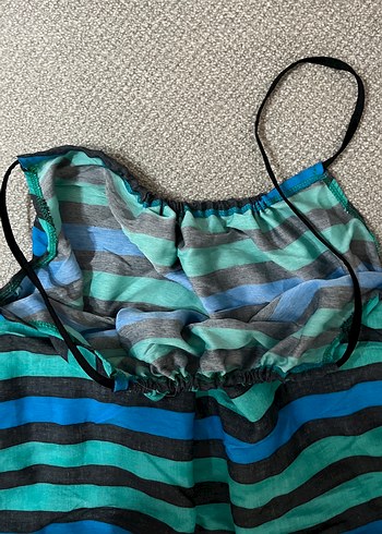 Turkuaz Çizgili Askılı - Görsel 2