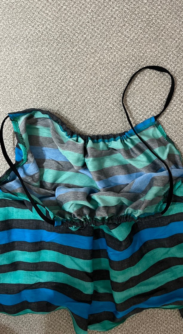 Turkuaz Çizgili Askılı - Görsel 2