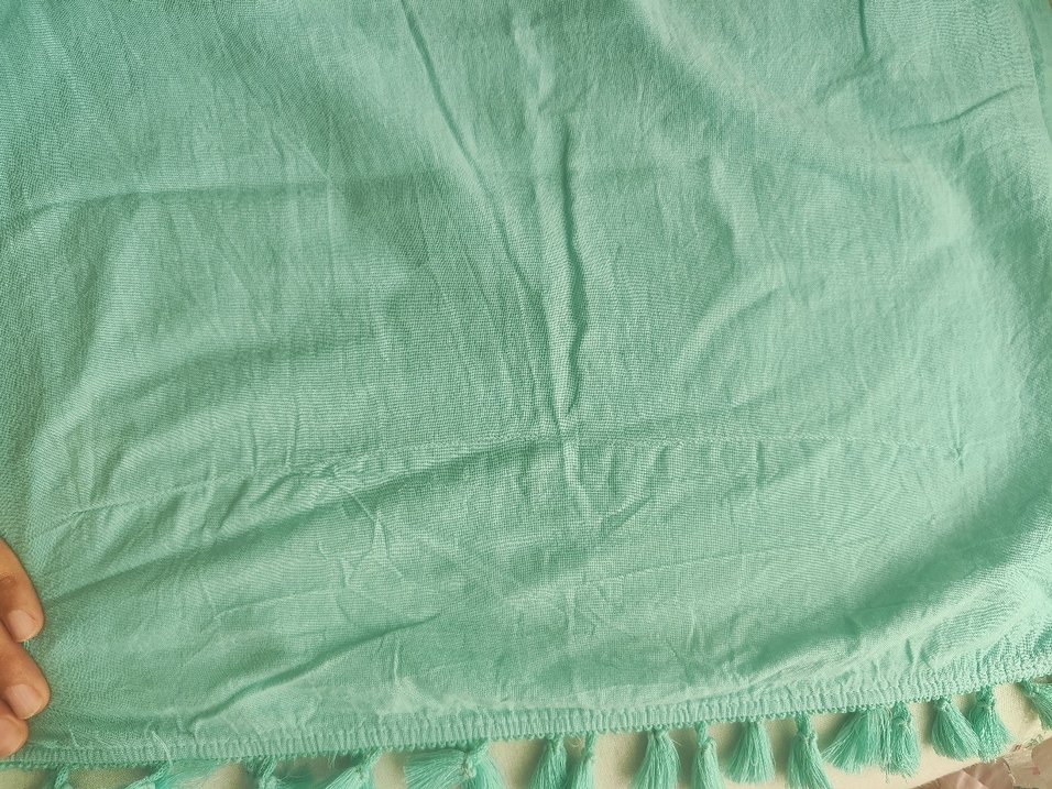 su yeşili V Yaka plaj giyim- pareo - Görsel 3